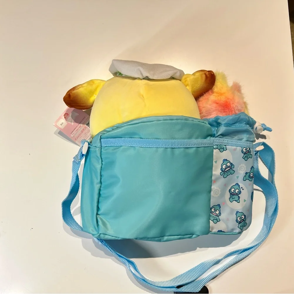 Hangyodon Blue Crossbody Bag with Bottle Holder Insulated